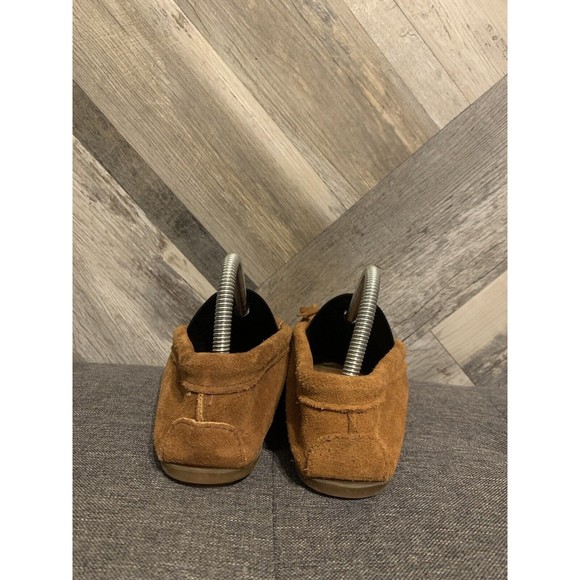 Minnetonka Kilty Hardsole Womens Size 7 Brown Suede Slip On Moccasin Flat 402 - Picture 4 of 8